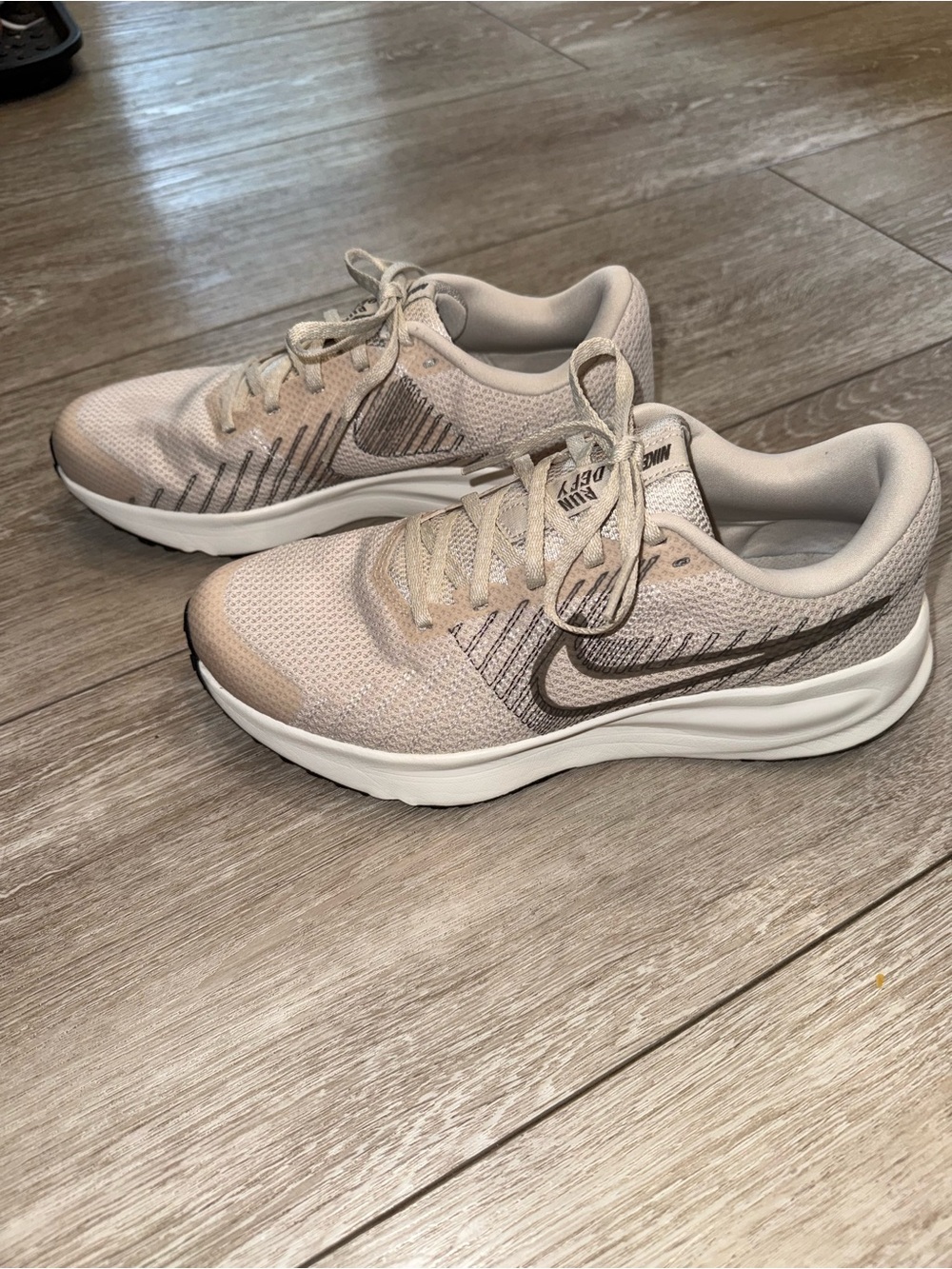 Nike Women's Light Tan/Beige Run Defy Road Running Sneakers